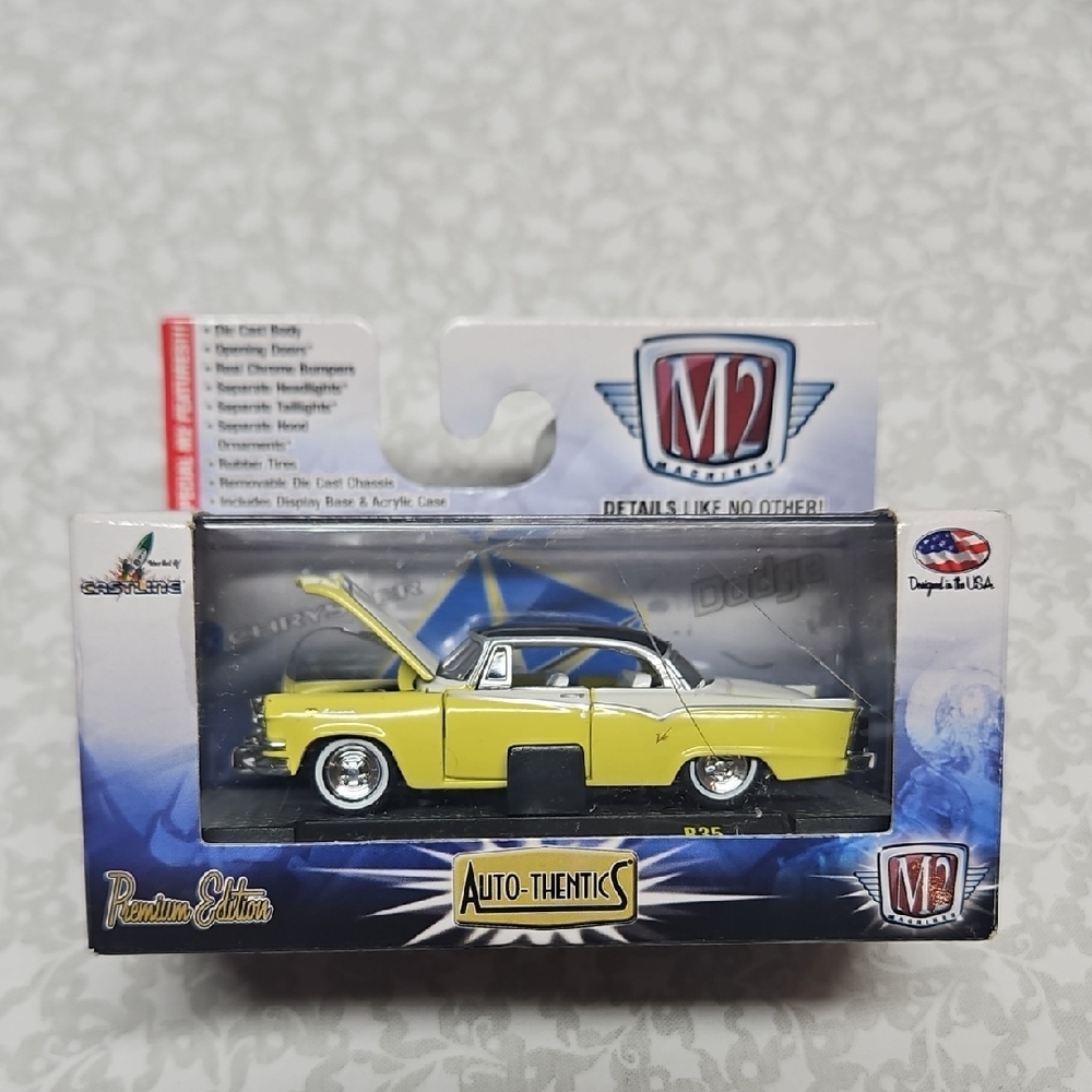 M2 Machines Yellow 1955 Dodge Royal Lancer R35 15-74